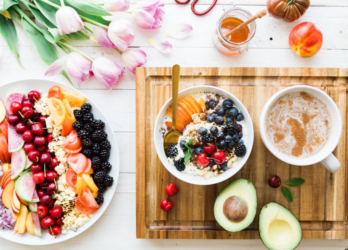 Gesunde Ernährung mit Gemüse und Obst